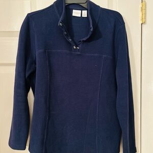 Chico's Deep Blue Cowl Neck Sweater
